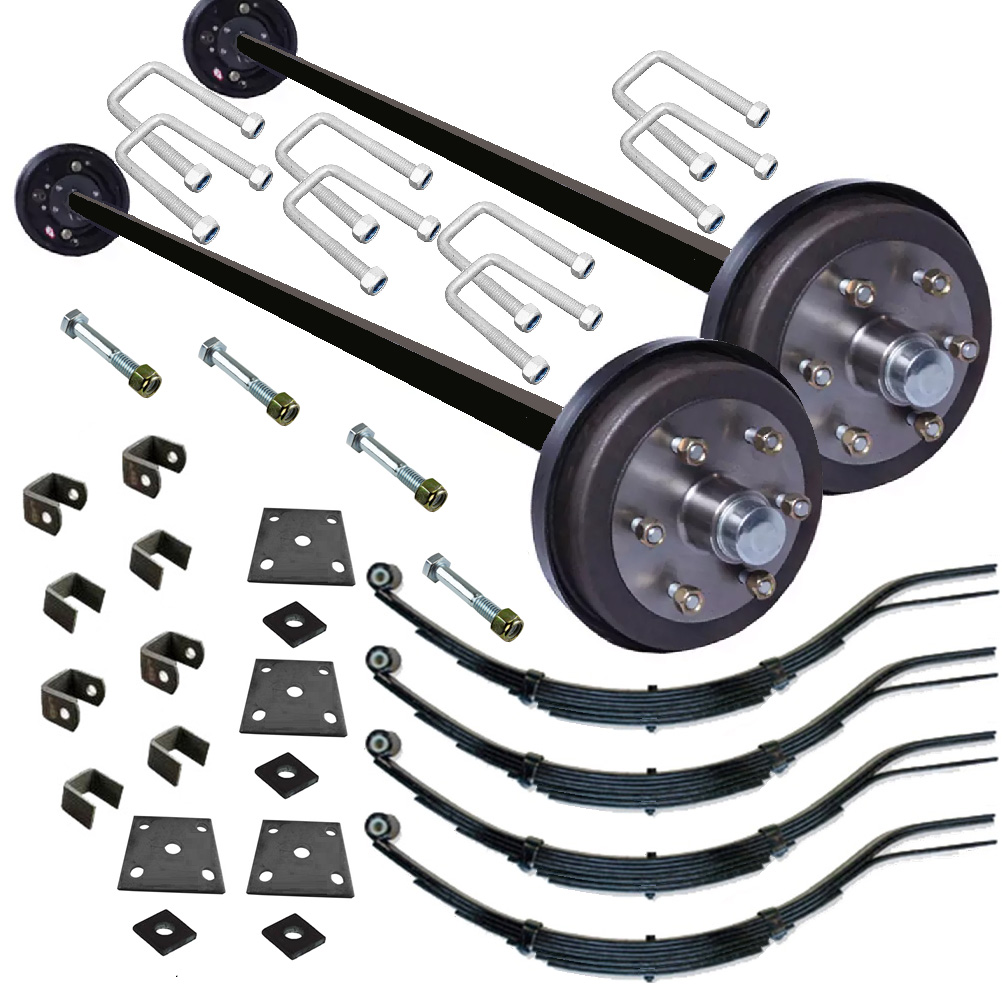BRAKED DUAL AXLE KITS 3.5T Electric Axles With Rocker Roller Springs
